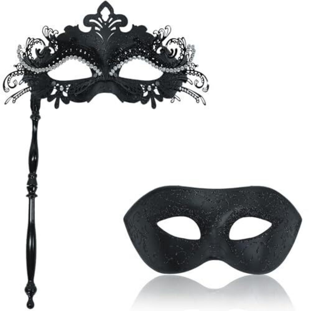 7919 Masquerade Mask for Couples, Comfortable Black Masquerade Mask